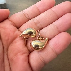 18k genuine gold teardrop earrings